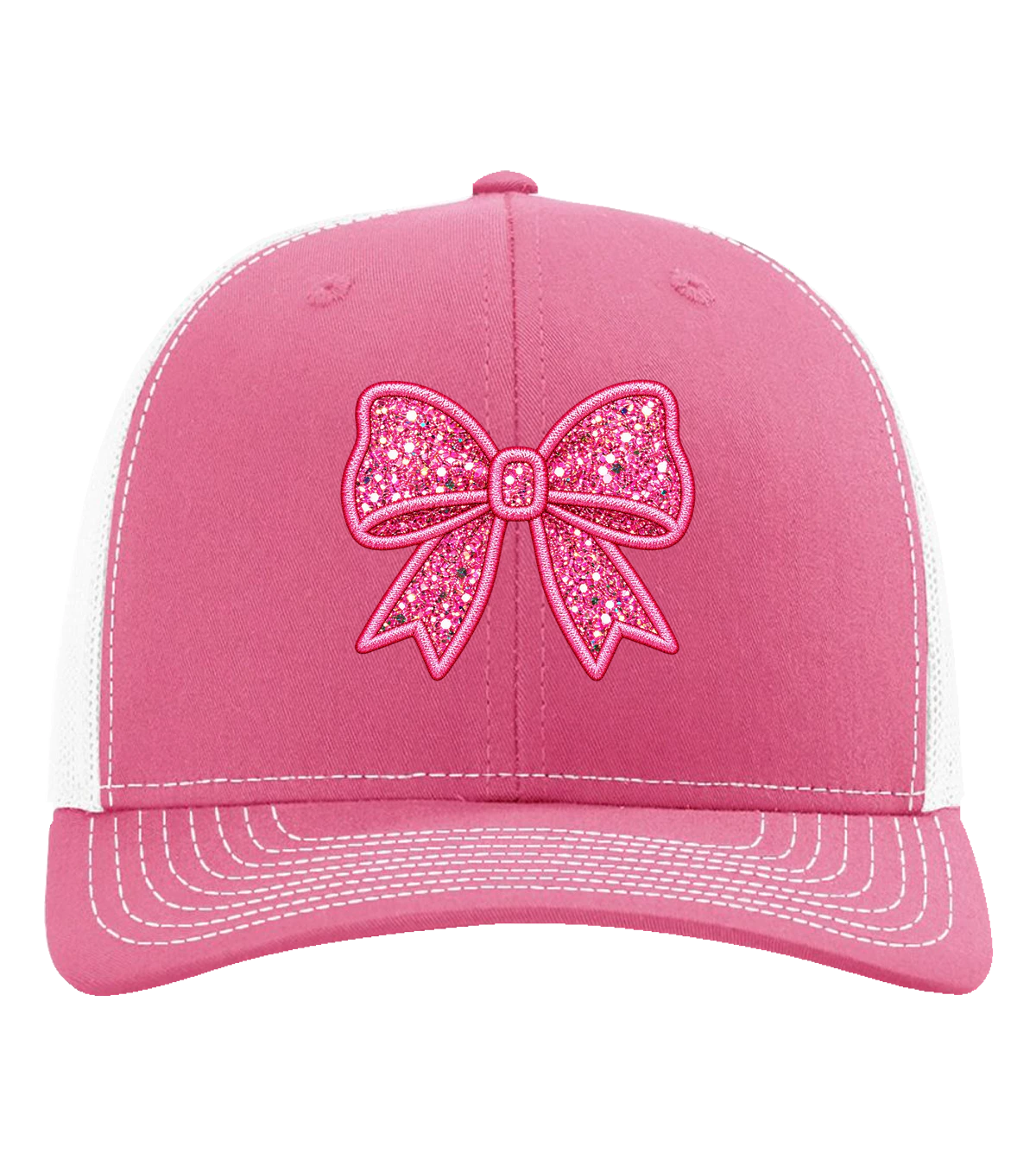 Pink Bow Hat finished classic trucker hat example