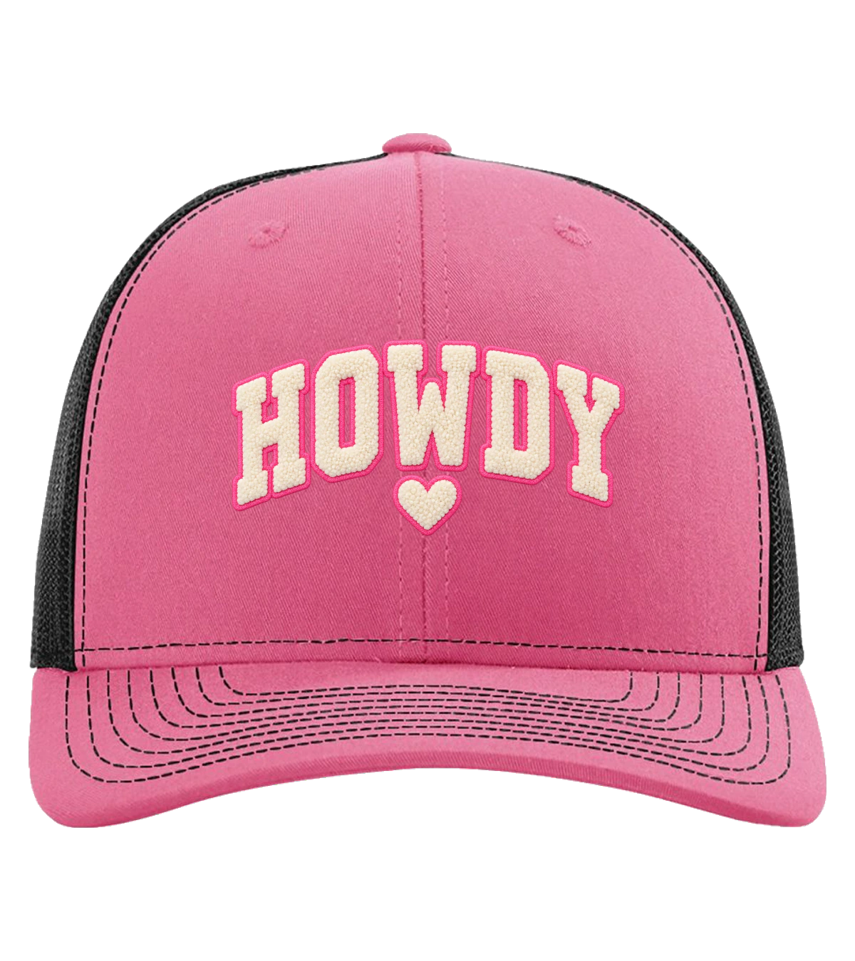Howdy Hat finished classic trucker hat example