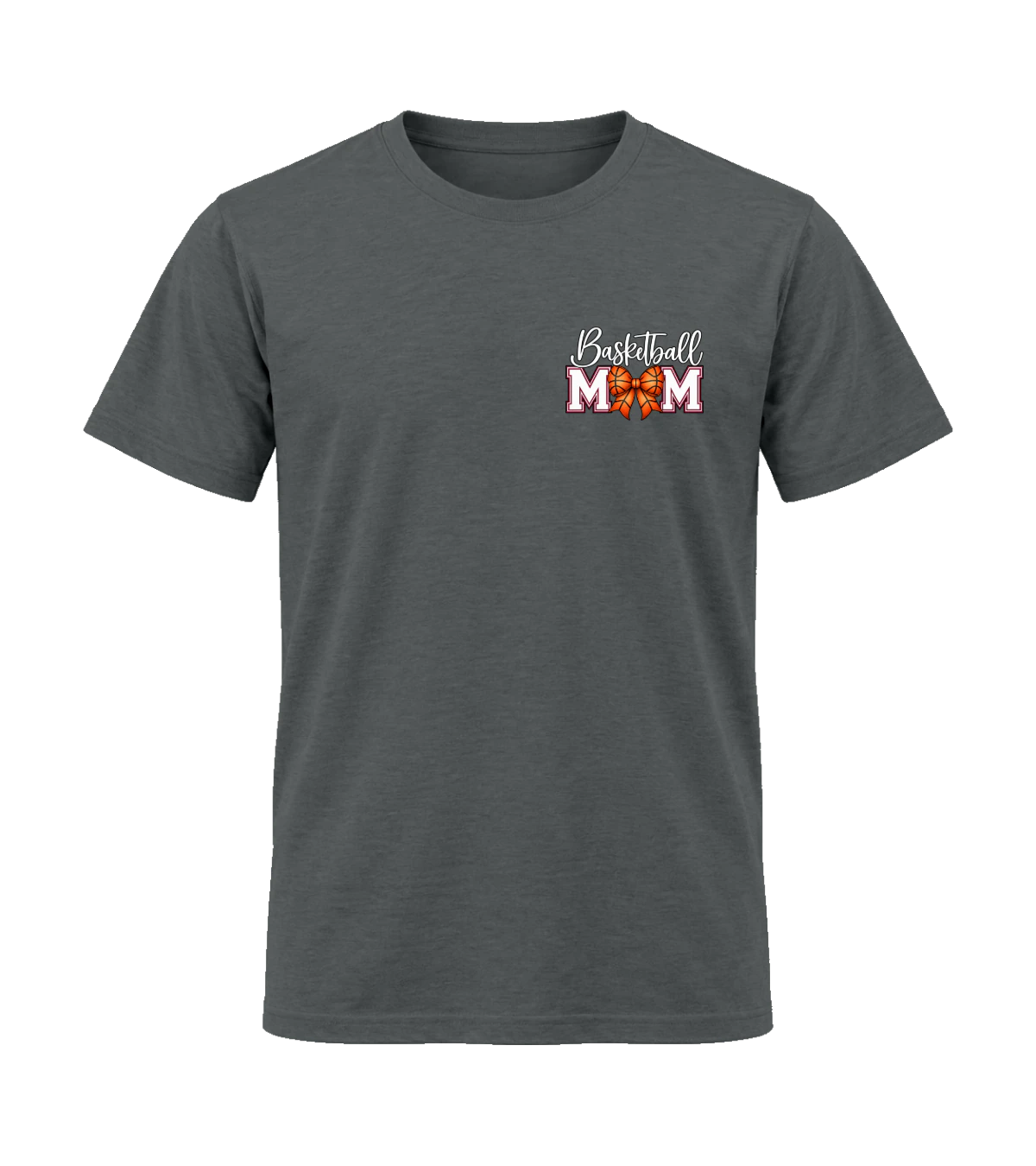 front preview of Basketball Mom on Charcoal T-shirt