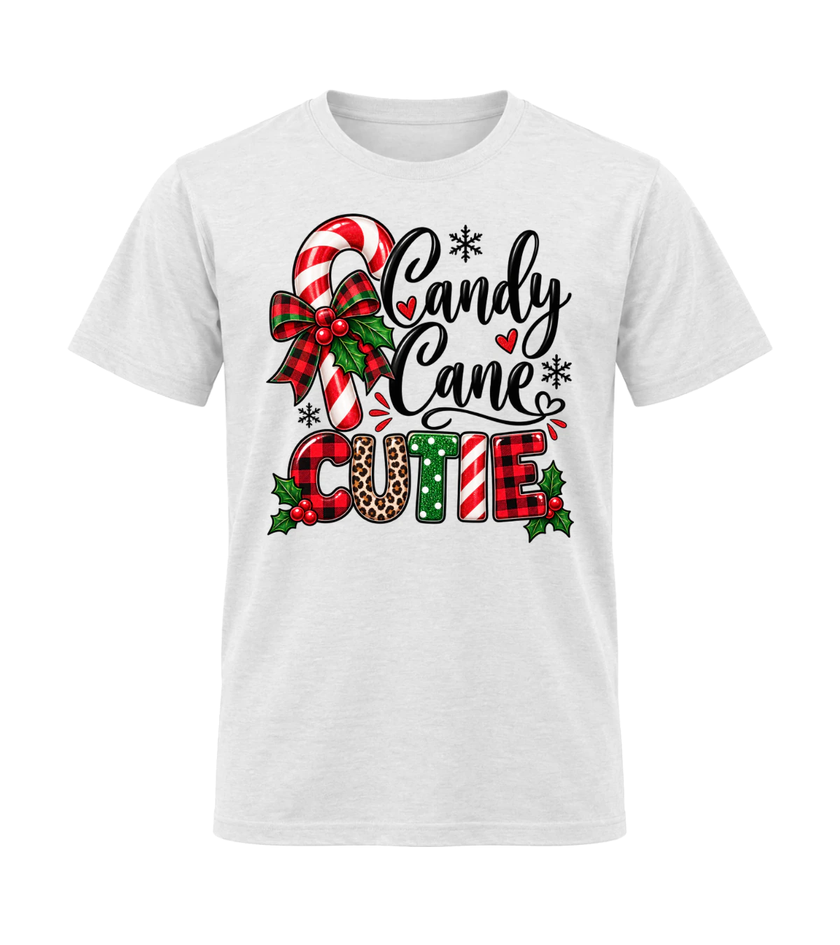 front preview of Candy Cane Cutie on White T-shirt