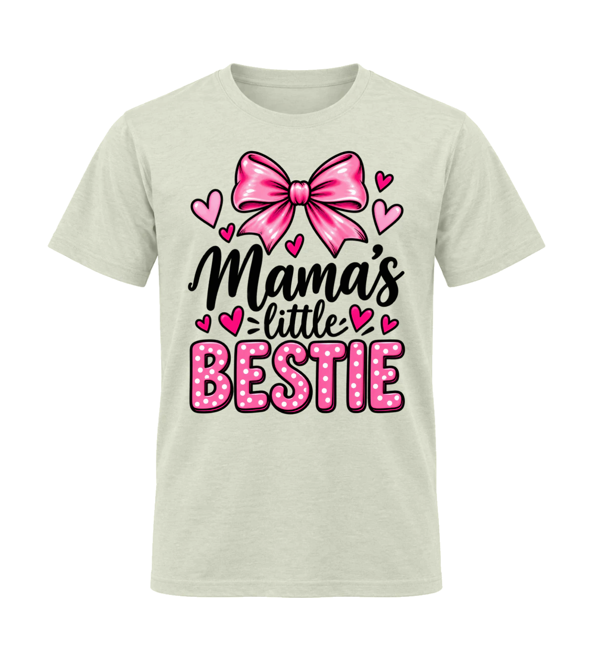 front preview of Mamma's Little Bestie on Natural T-shirt
