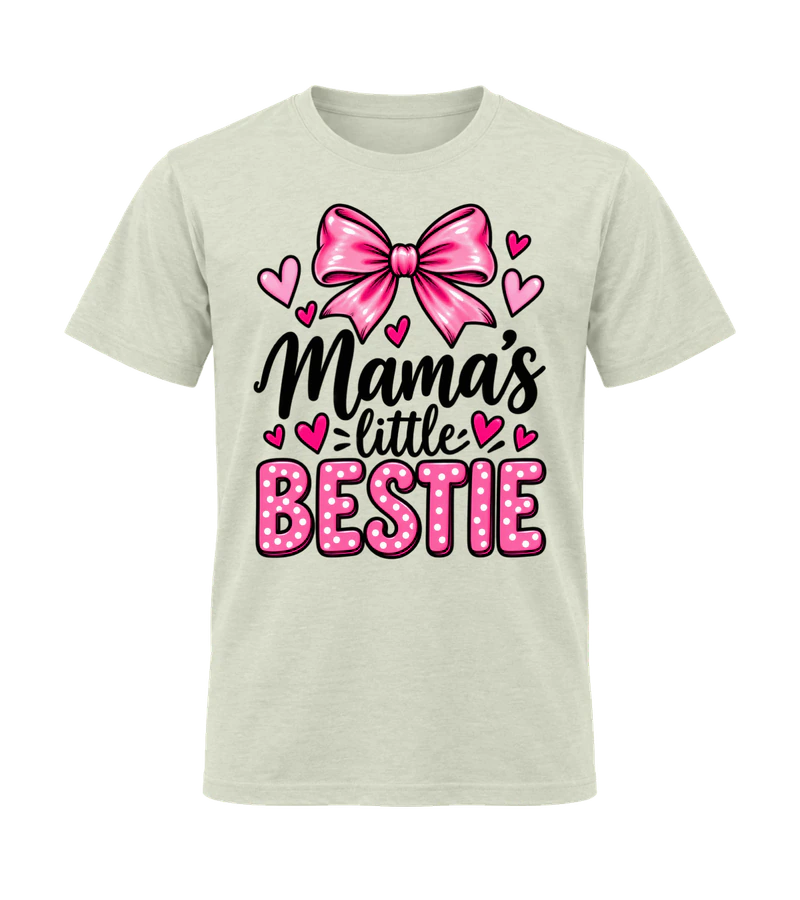 front view of Mamma's Little Bestie on Natural Gildan 64000 Softstyle Shirt