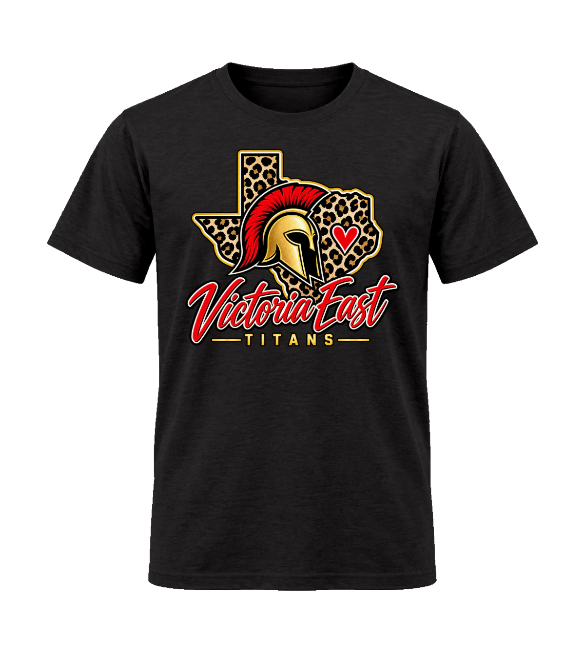 front preview of Victoria East Titans on Black T-shirt