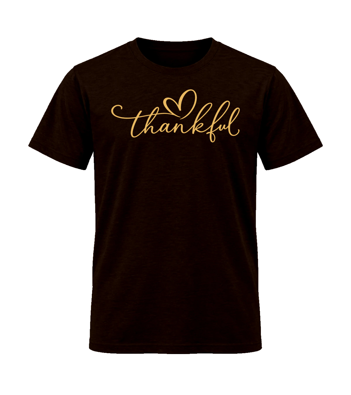 front preview of Thankful on Dark Chocolate T-shirt