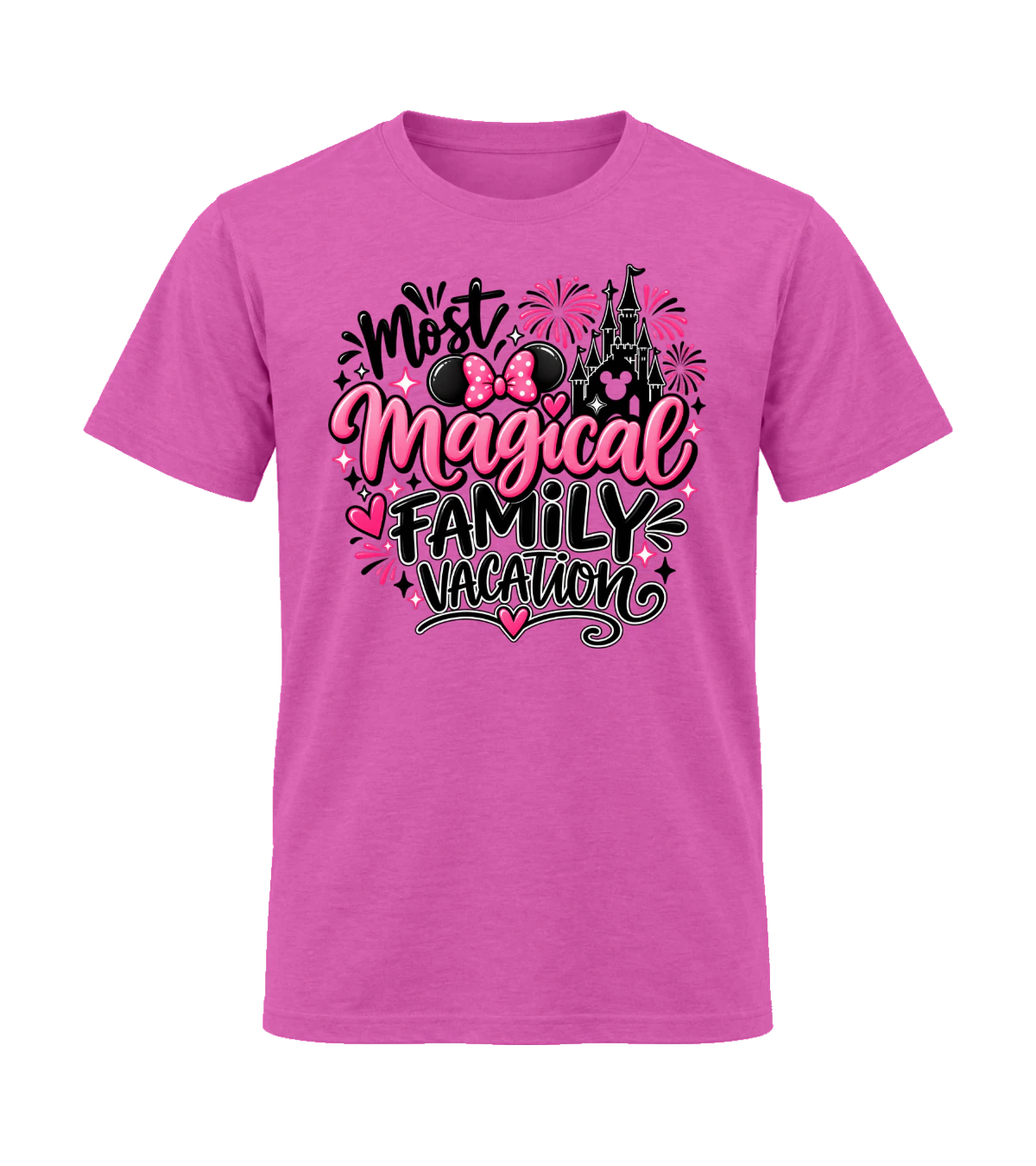 front preview of Most Magical Family Vacation on Heather Berry T-shirt
