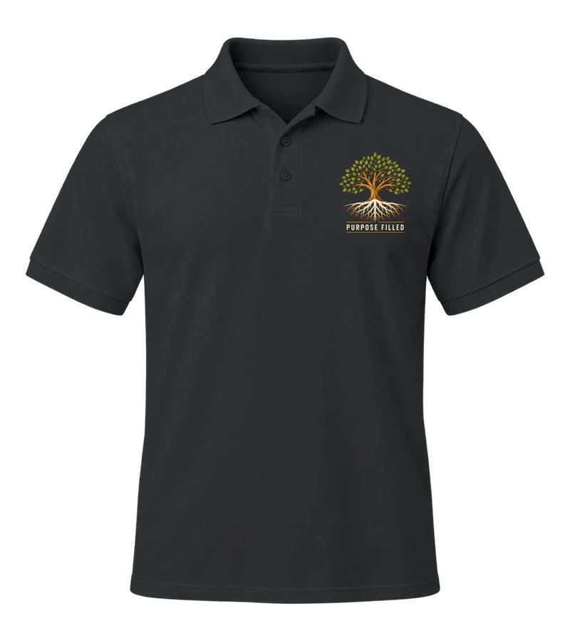 front view of Professional Polo on Black Gildan G880 DryBlend Jersey Polo