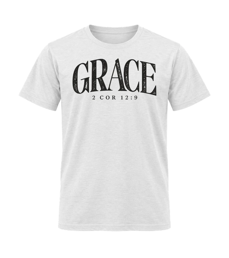 front view of Grace on White Gildan 64000 Softstyle Shirt