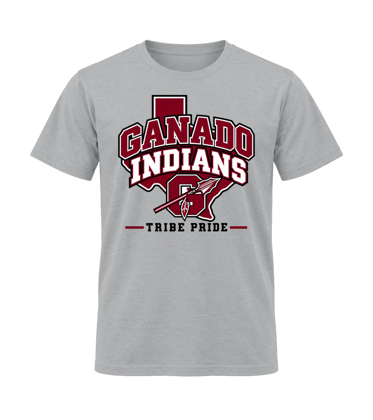 front preview of Ganado Indians Tribe Pride on Sport Gray T-shirt