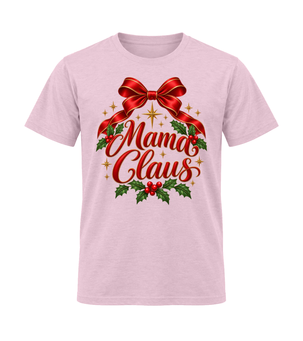front preview of Mama Claus on Light Pink T-shirt