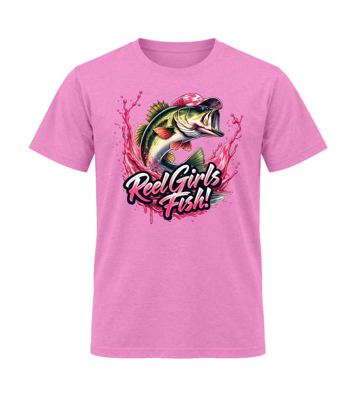 front preview of Reel Girls Fish on Azalea T-shirt