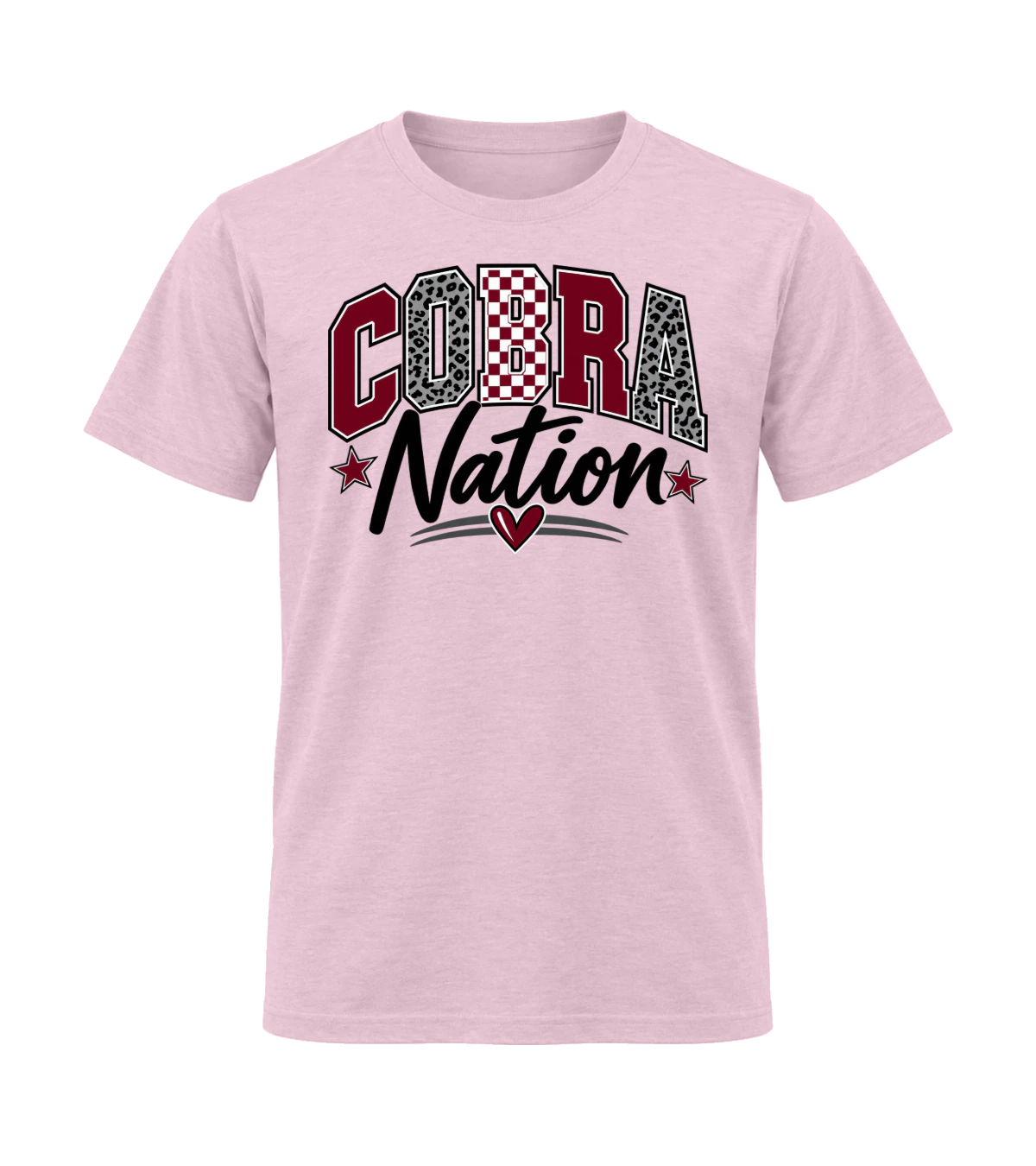 front preview of Cobra Nation on Light Pink T-shirt