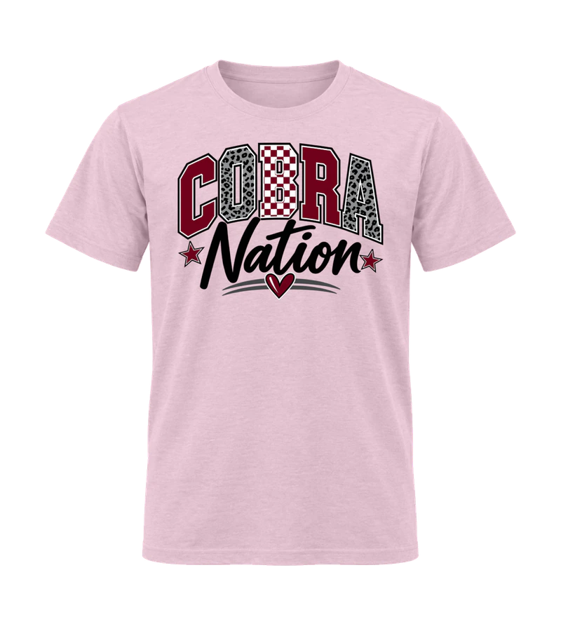 front view of Cobra Nation on Light Pink Gildan 64000 Softstyle Shirt