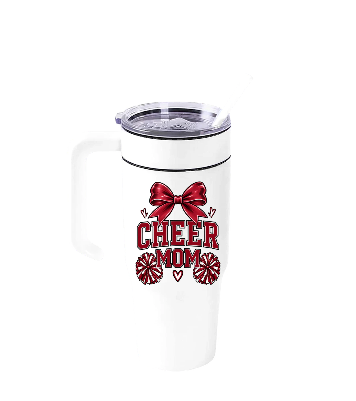 front preview of Cheer Mom Tumbler on White 30 oz MakerTwist Tumbler
