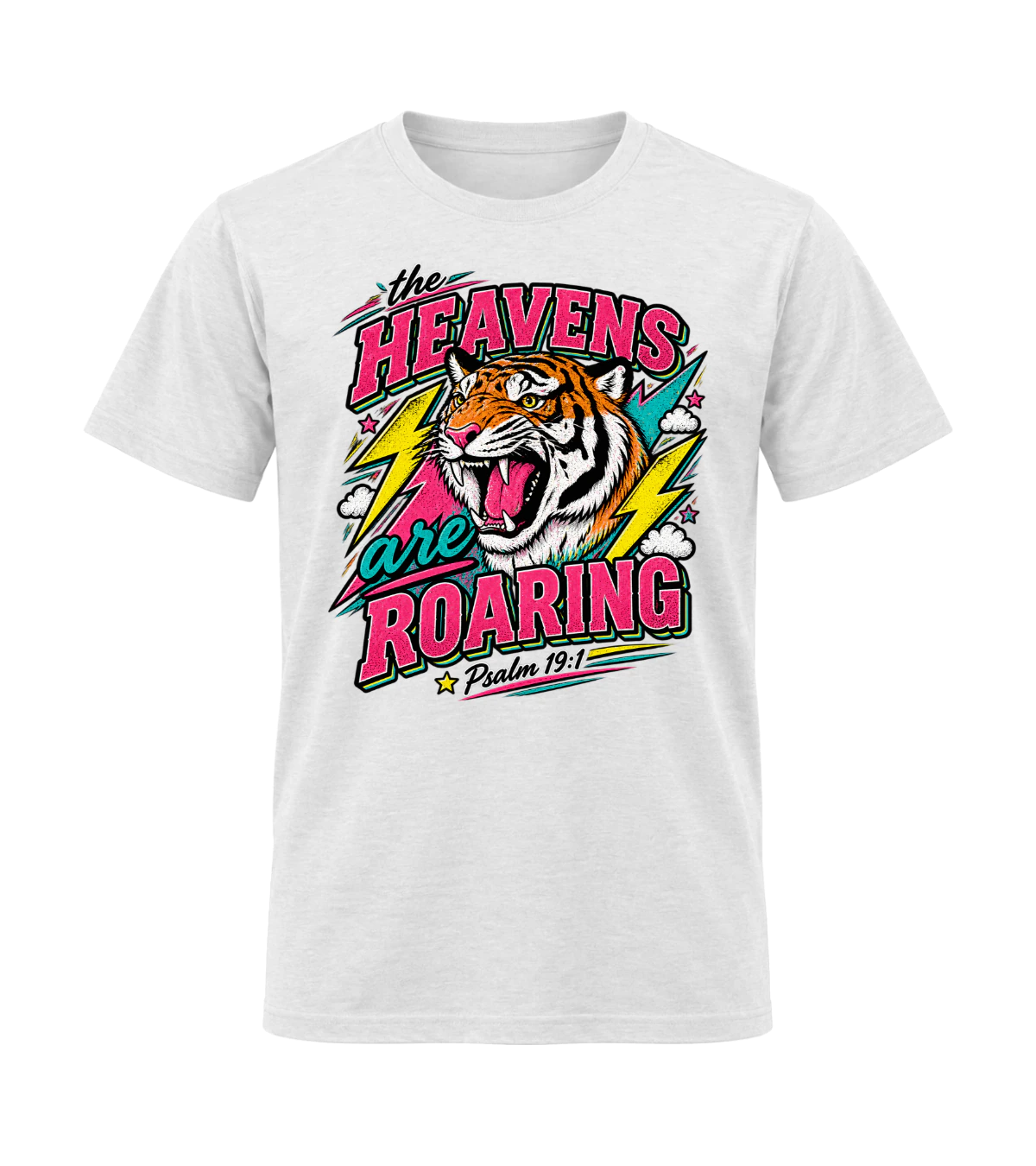 front preview of Heaven's Are Roaring on White T-shirt