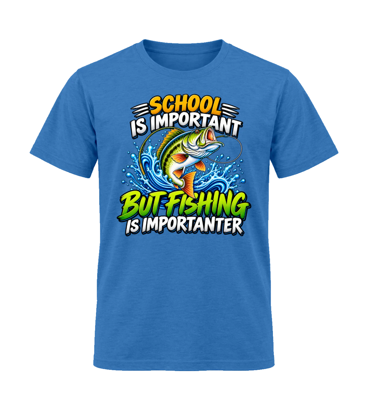 front preview of School Is Important But Fishing Is Importanter on Royal T-shirt