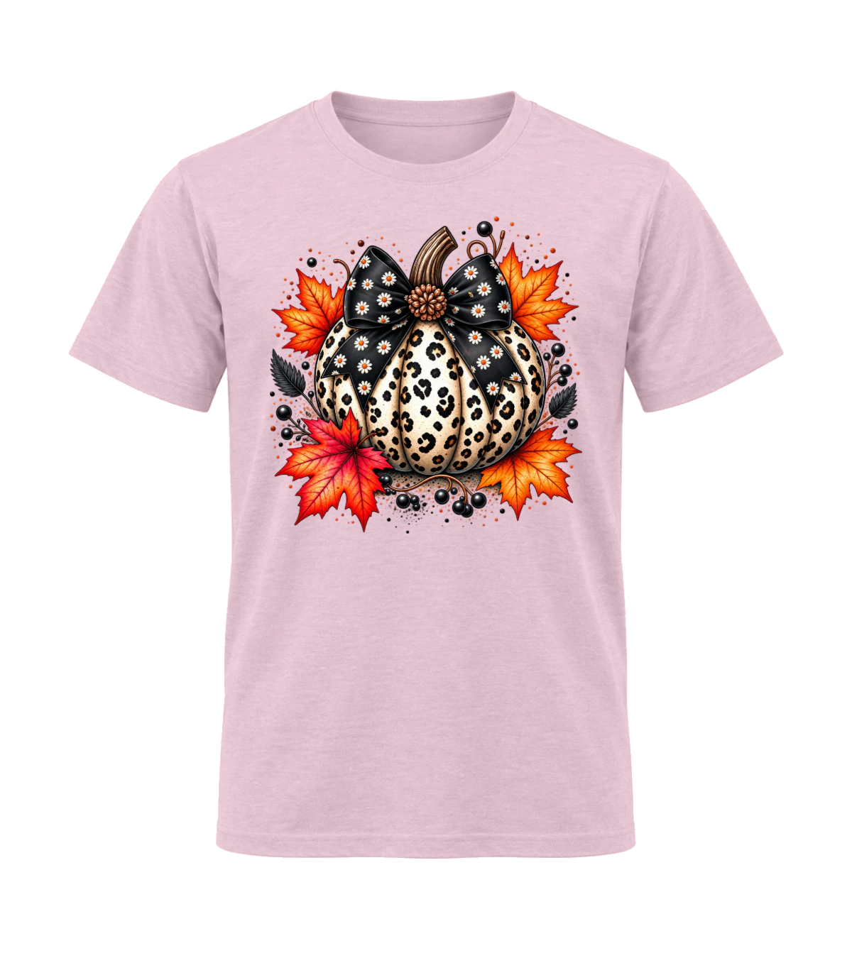 front preview of Cute Pumpkin on Light Pink T-shirt