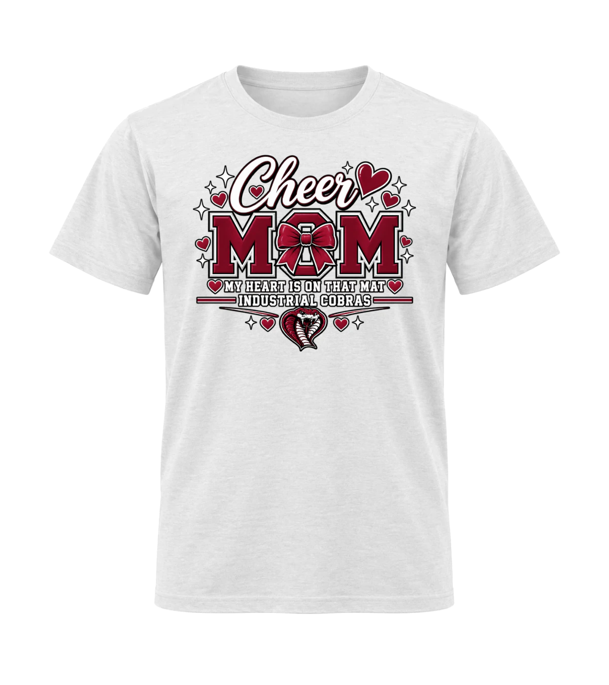 front preview of Cheer Mom on White T-shirt