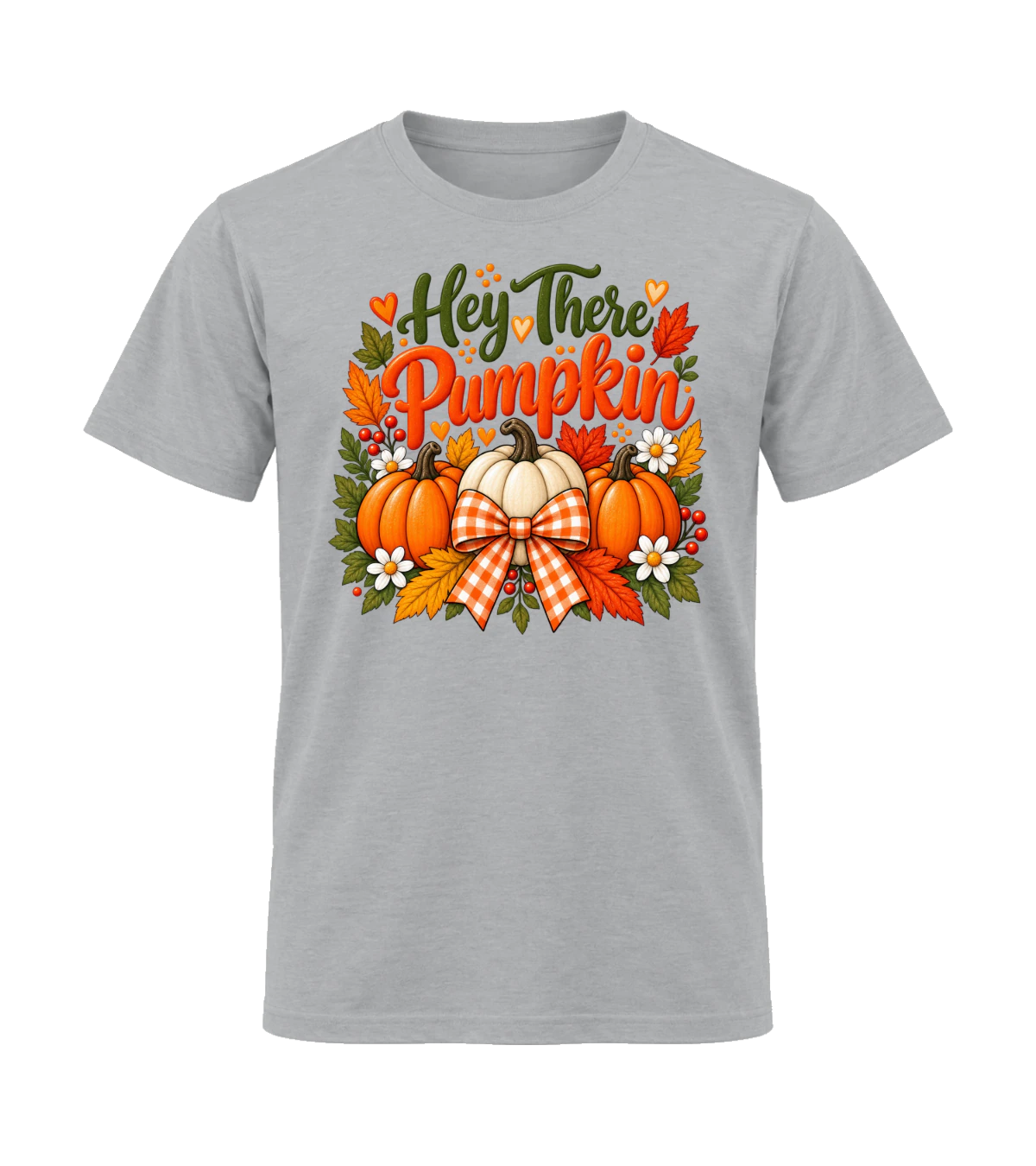 front preview of Hey There Pumpkin on Sport Gray T-shirt