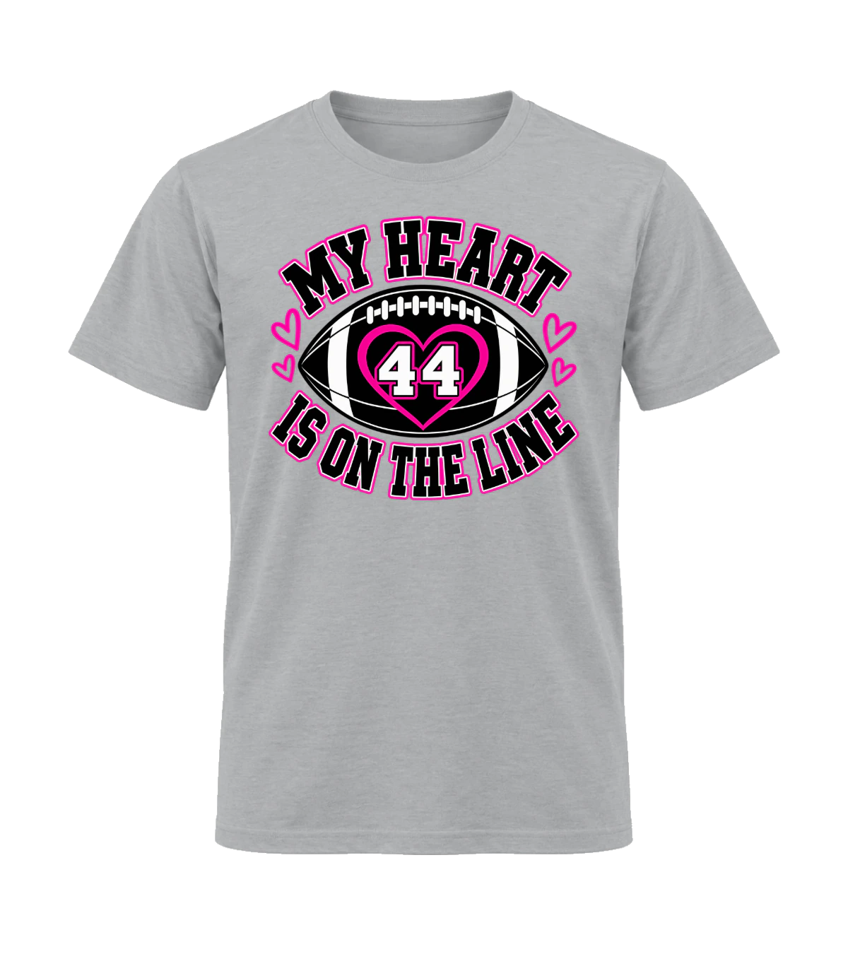 front preview of My Heart Is On The Line on Sport Gray T-shirt