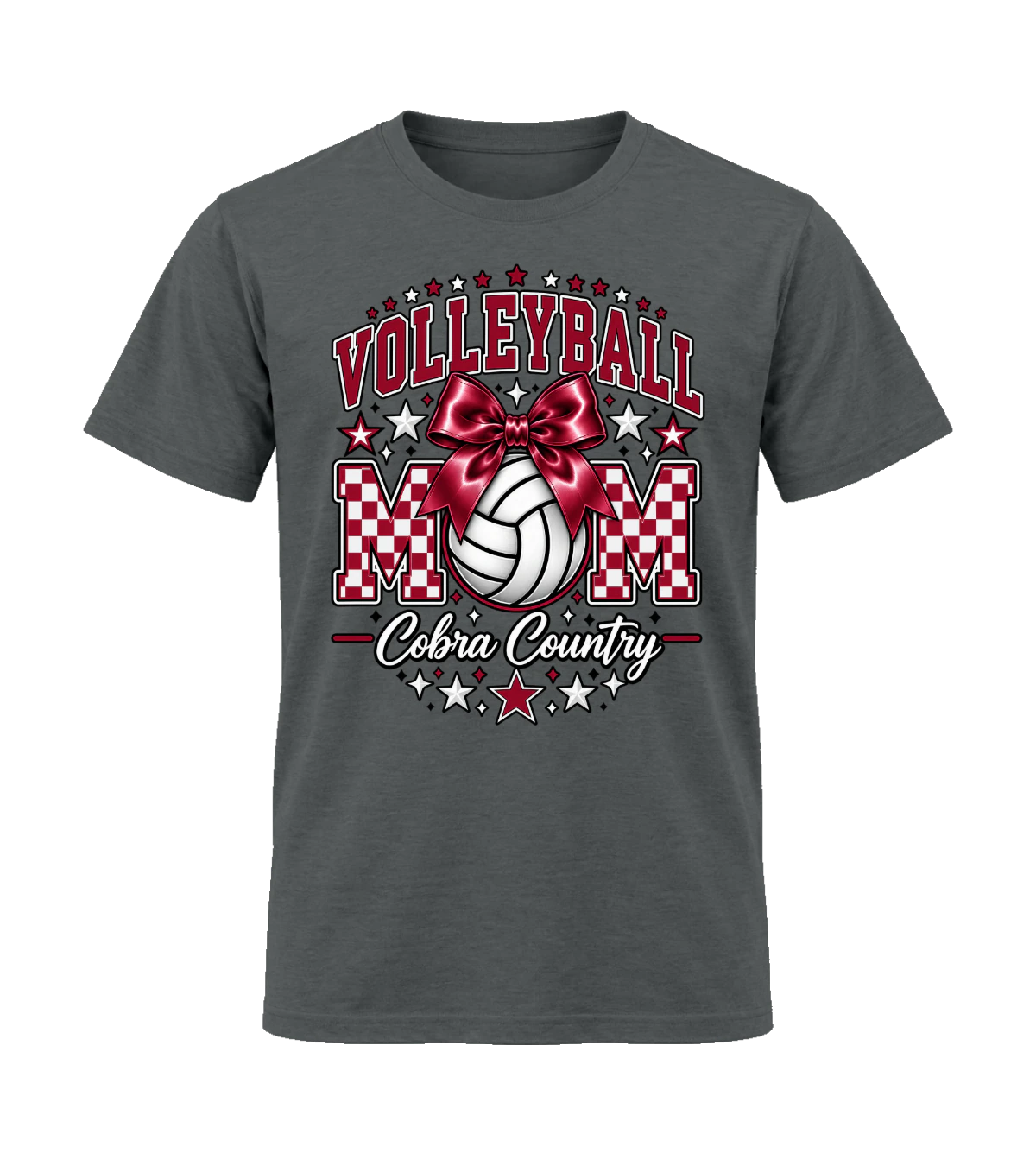 front preview of VolleyBall Mom on Charcoal T-shirt