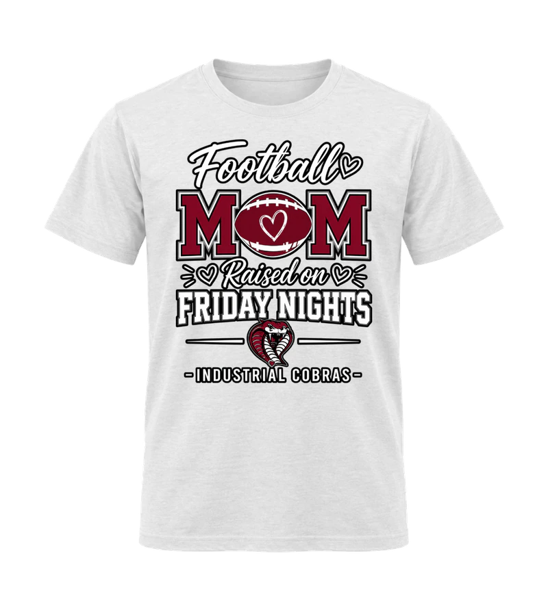 front view of Football Mom: Friday Nights on White Gildan 64000 Softstyle Shirt