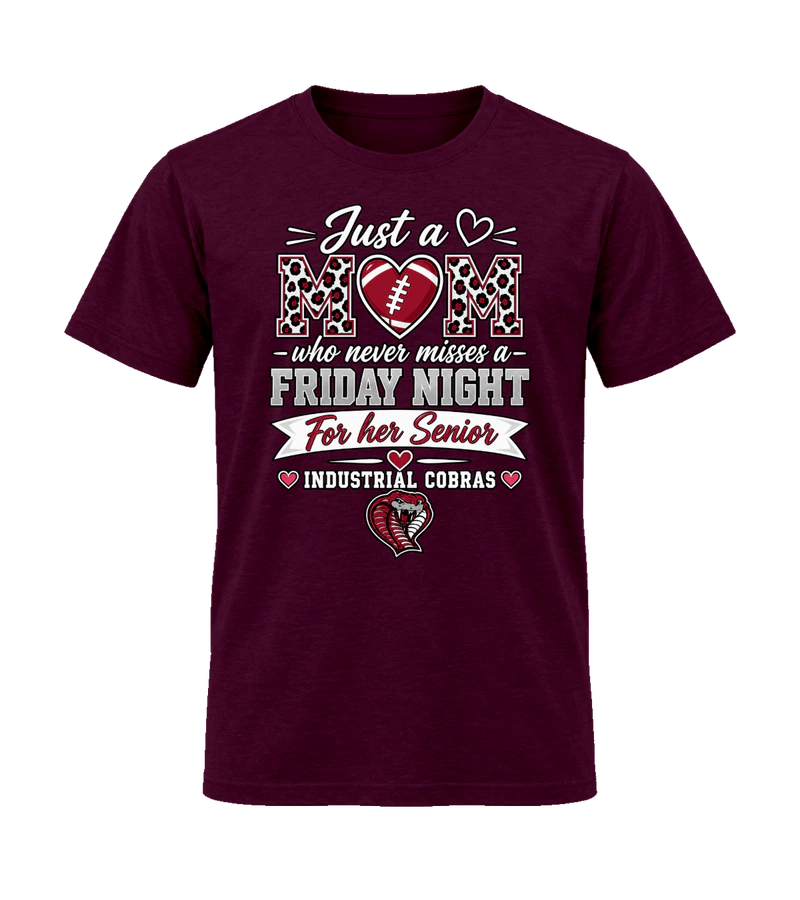 front view of Proud Cheer Mom on Maroon Gildan 64000 Softstyle Shirt