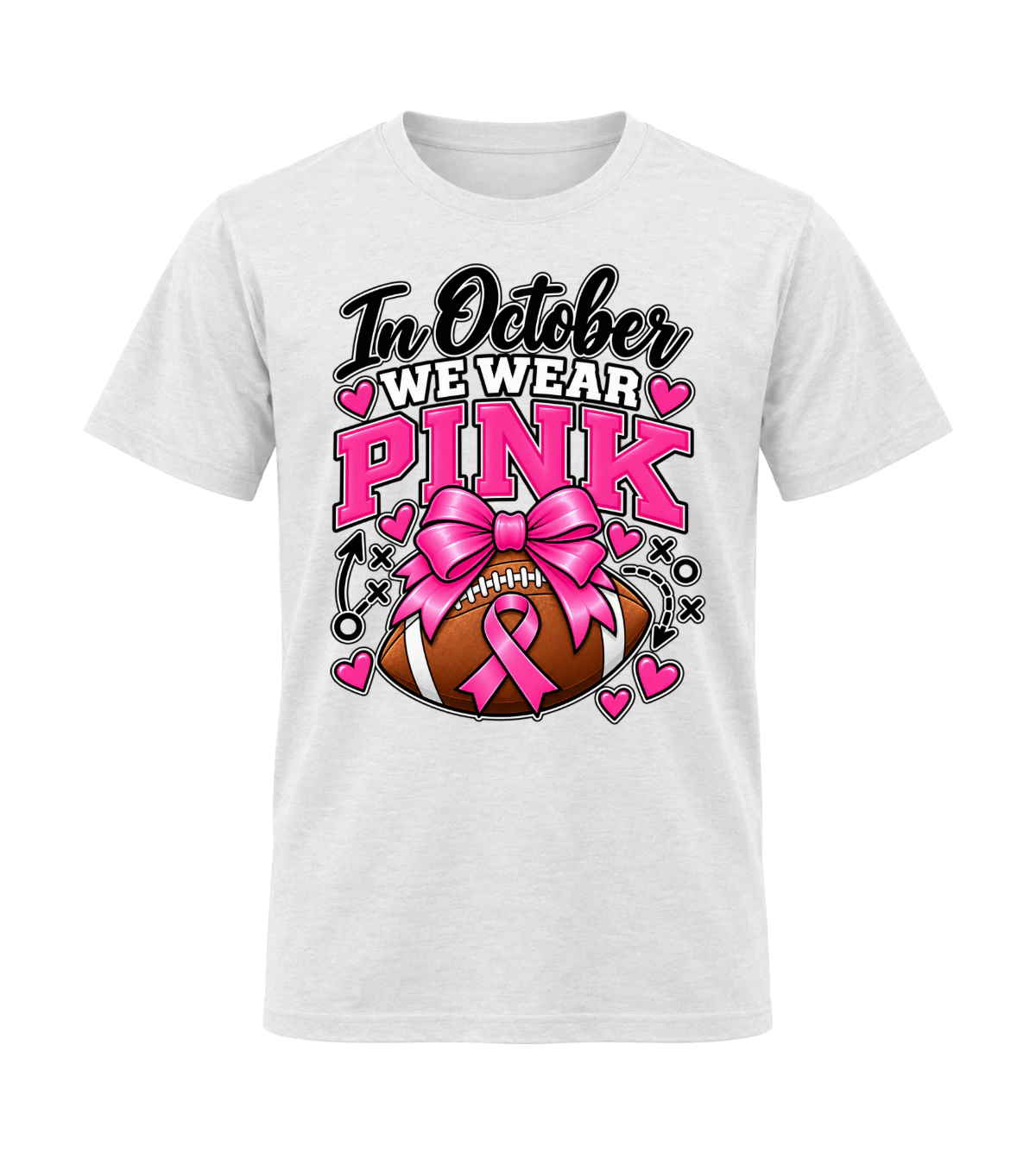 front preview of In October We Wear Pink on White T-shirt