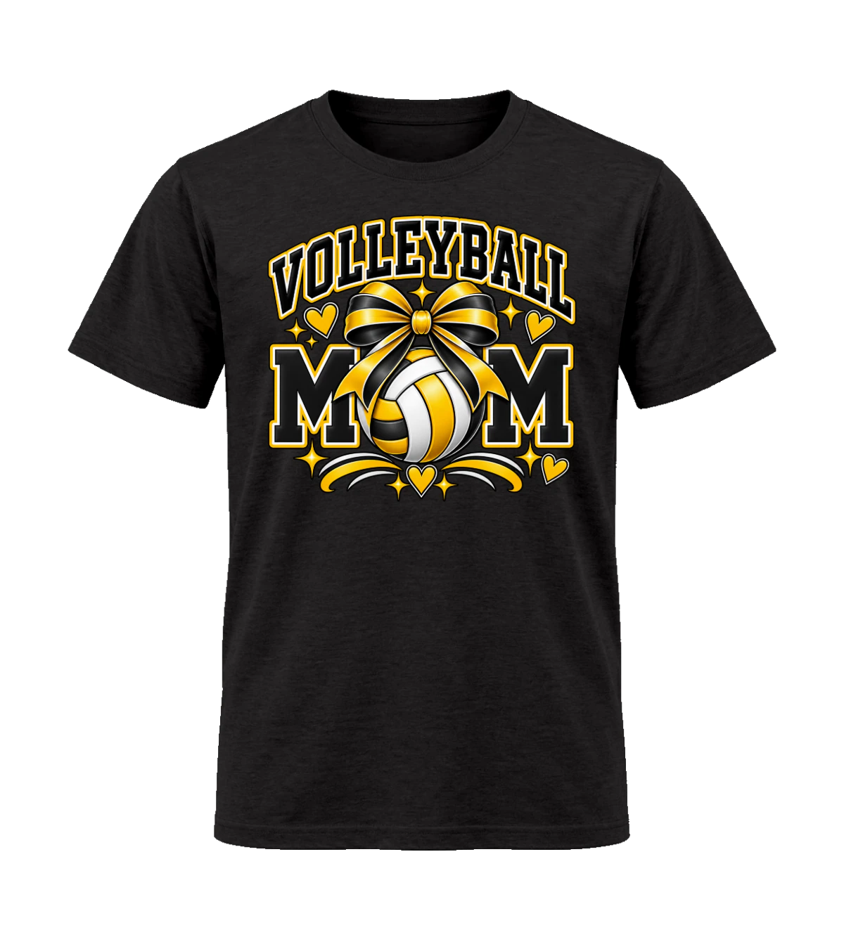 front preview of Calhoun Volleyball Mom on Black T-shirt
