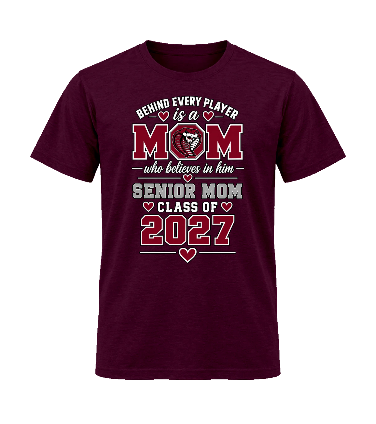 front preview of Behind Every Player on Maroon T-shirt