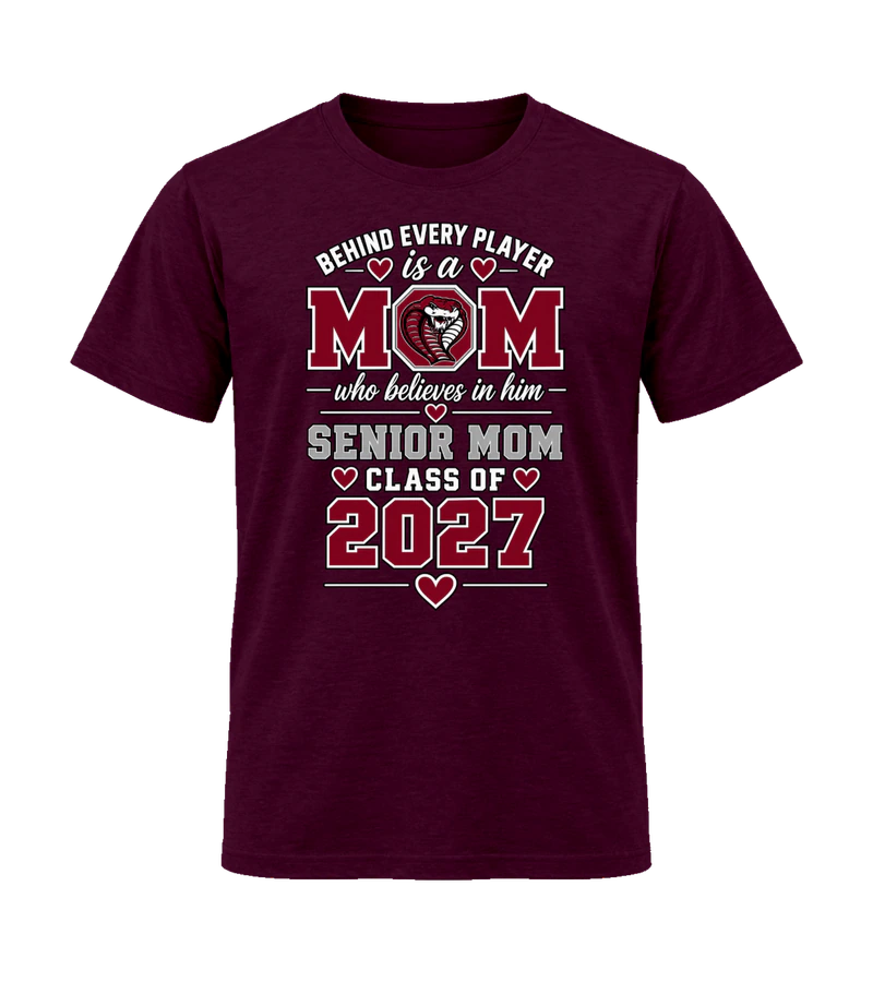 front view of Behind Every Player on Maroon Gildan 64000 Softstyle Shirt