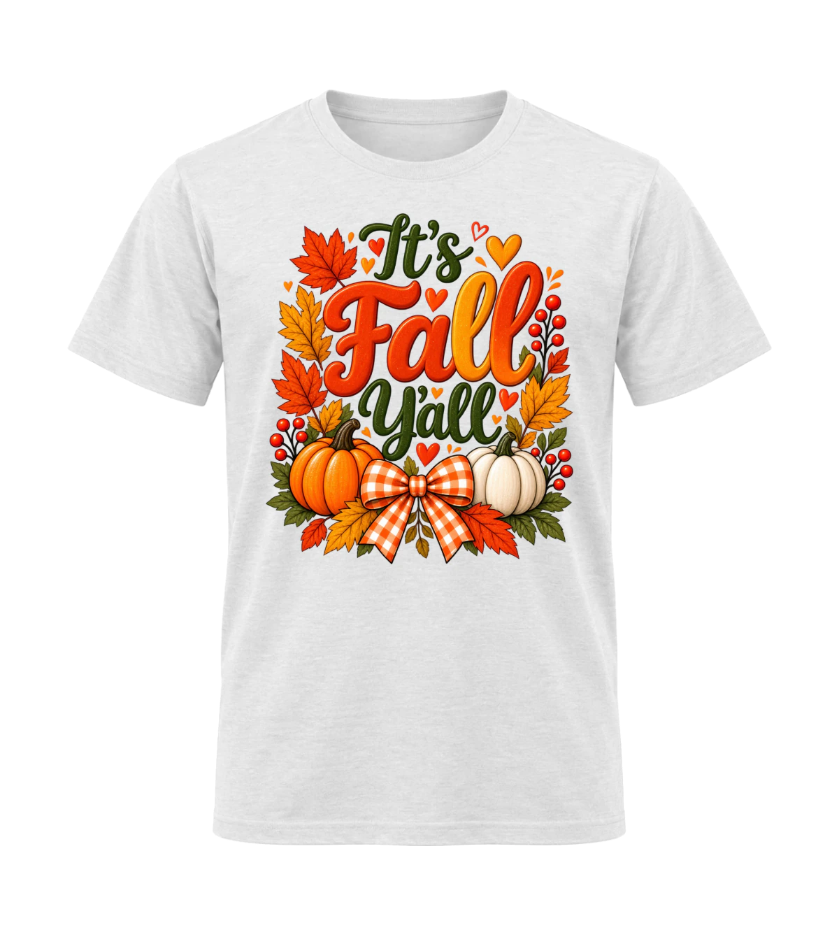 front preview of It's Fall Yall on White T-shirt