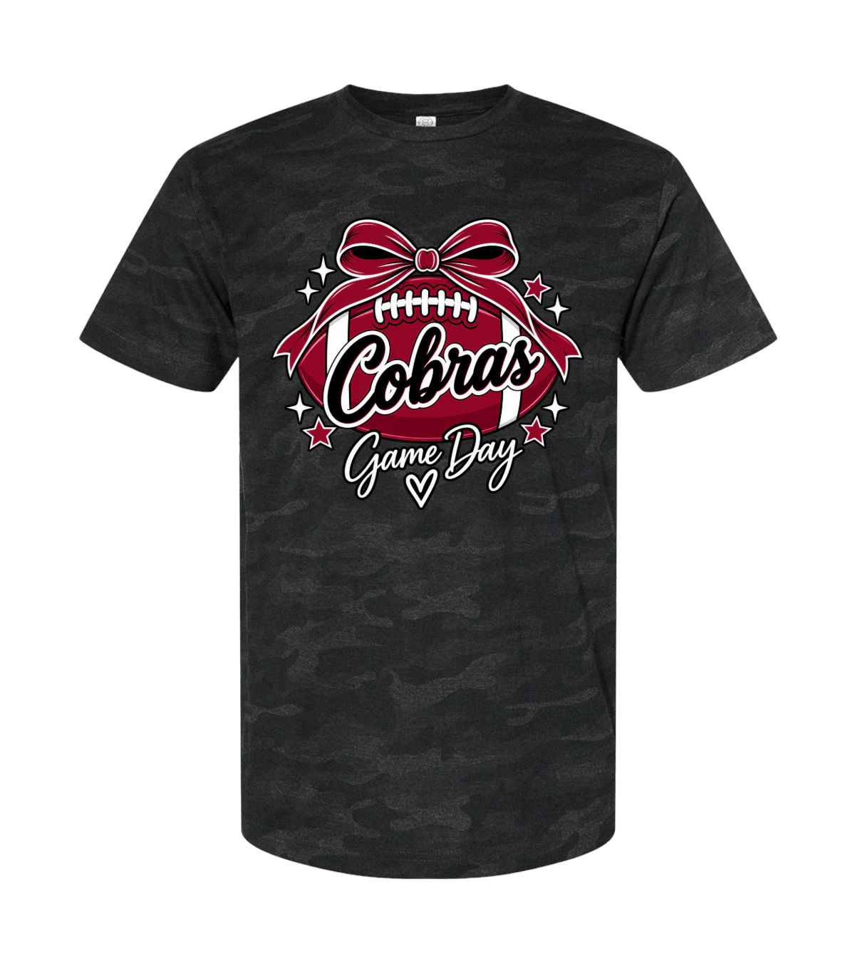 front preview of Cobras Game Day on Storm Camo LAT fine jersey T-shirt