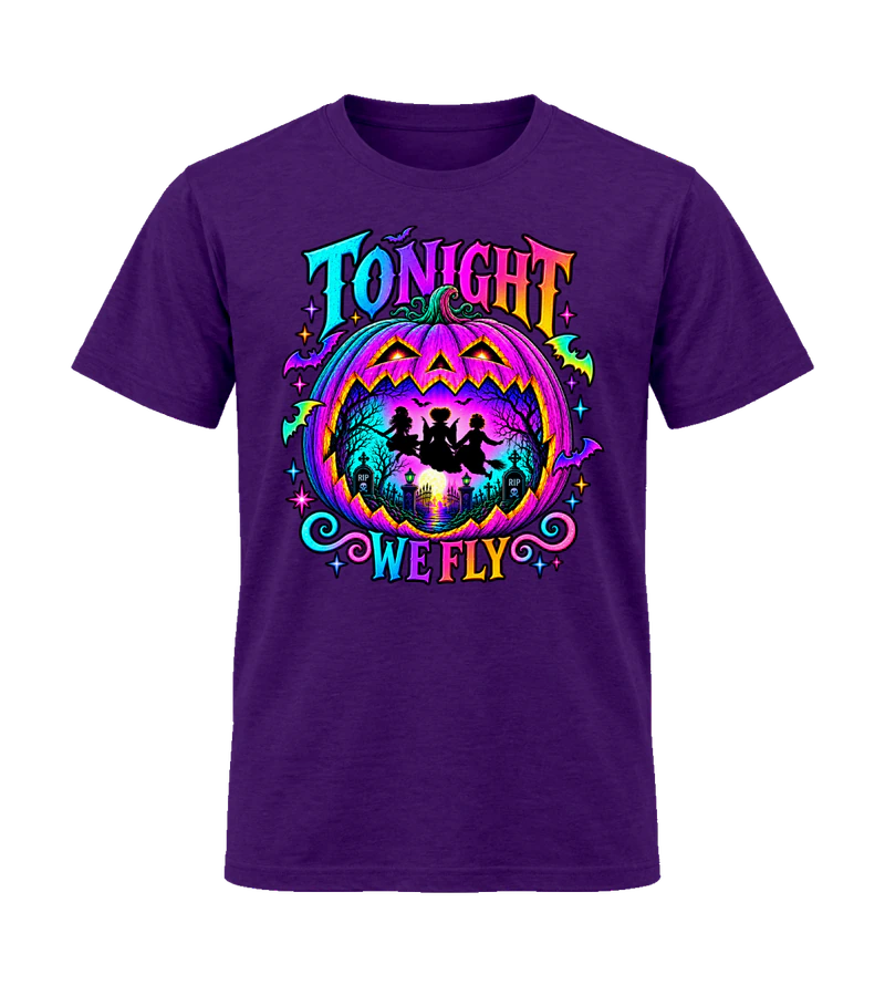 front view of Tonight We Fly on Purple Gildan 64000 Softstyle Shirt