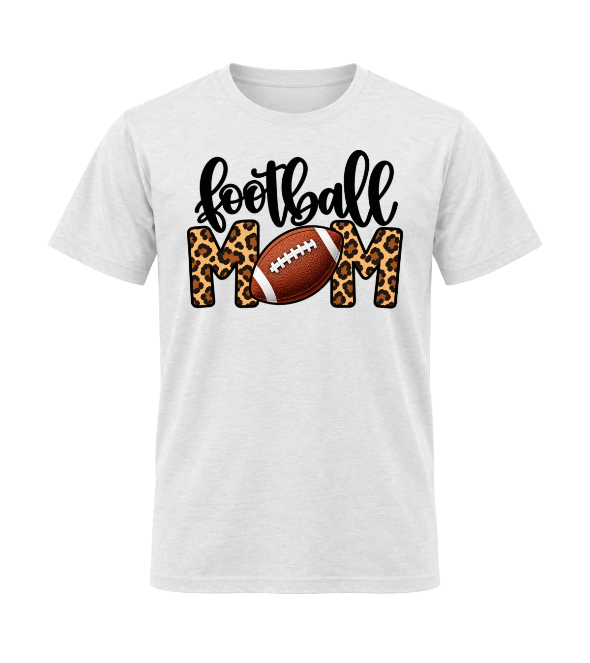front preview of Football Mom on White T-shirt