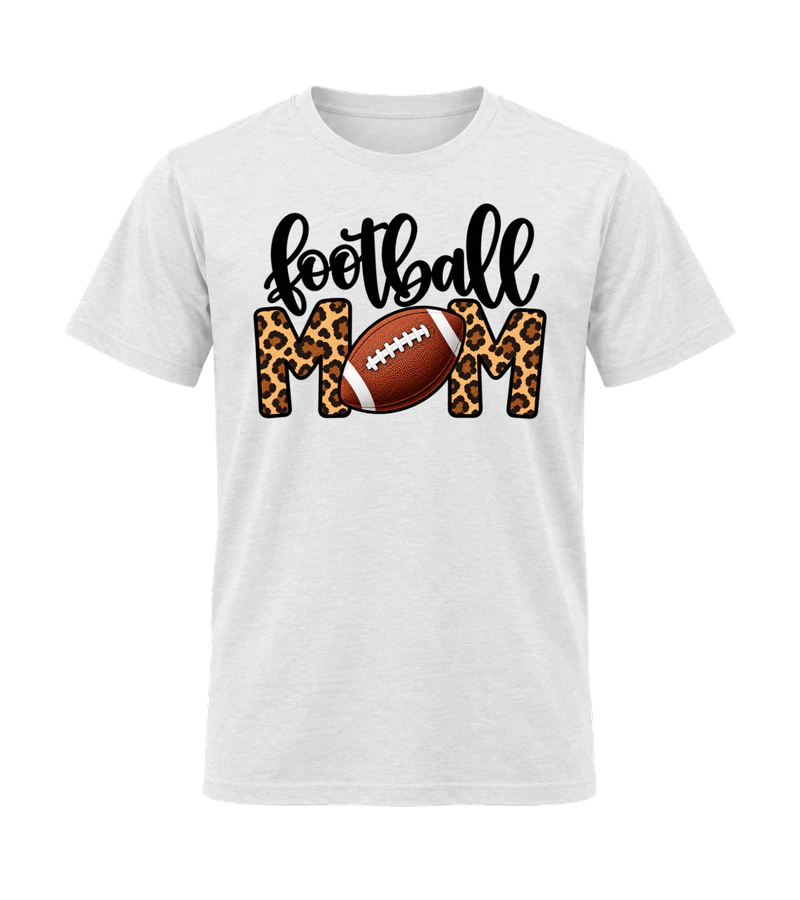 front view of Football Mom on White Gildan 64000 Softstyle Shirt