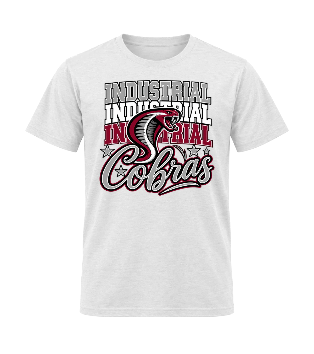 front preview of Industrial Cobras on White T-shirt