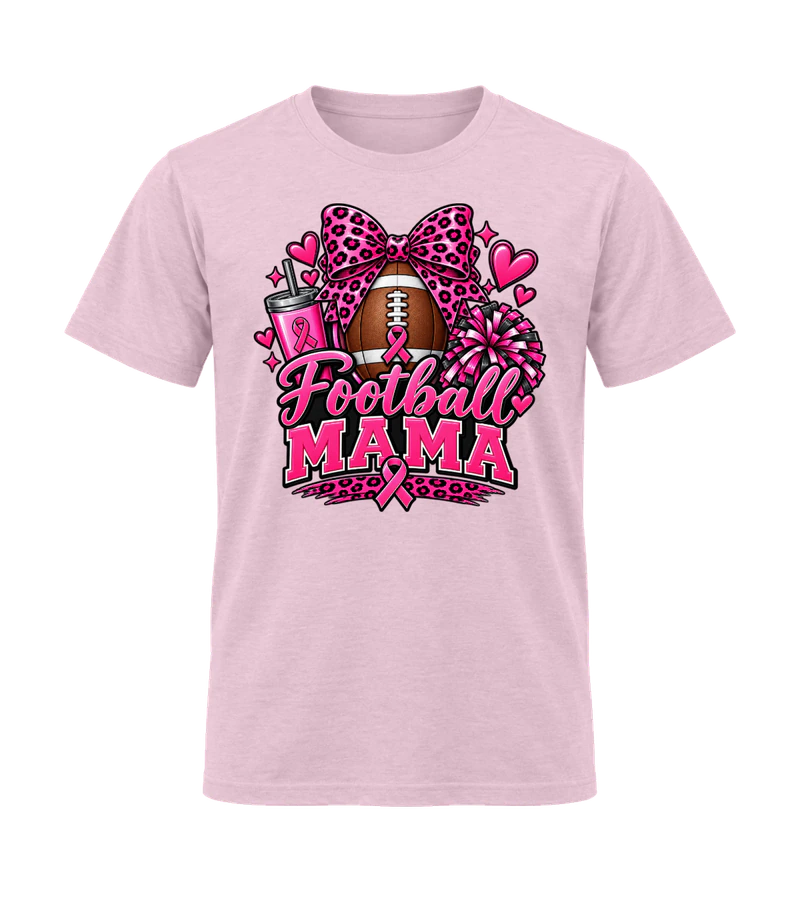 front view of Football Mama on Light Pink Gildan 64000 Softstyle Shirt
