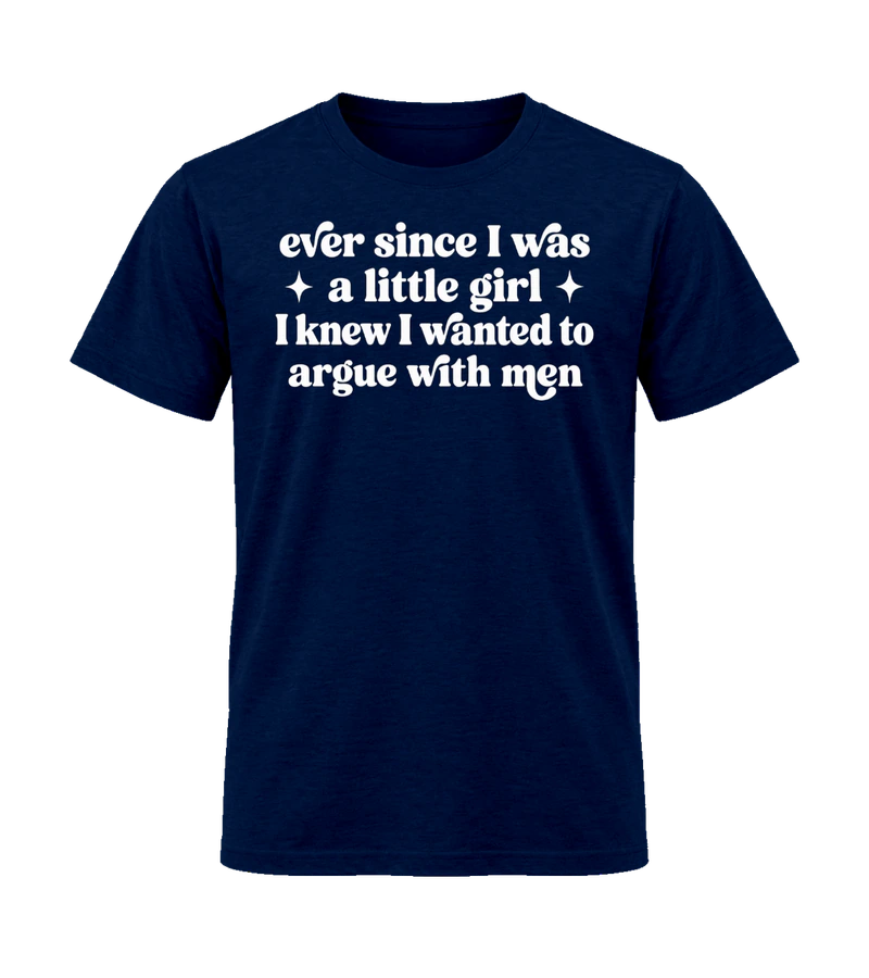 front view of Ever Since I was A Little Girl on Navy Gildan 64000 Softstyle Shirt