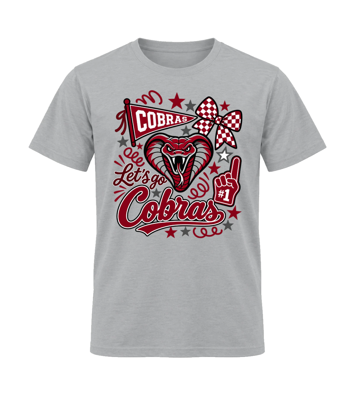 front preview of Cobras #1 on Sport Gray T-shirt