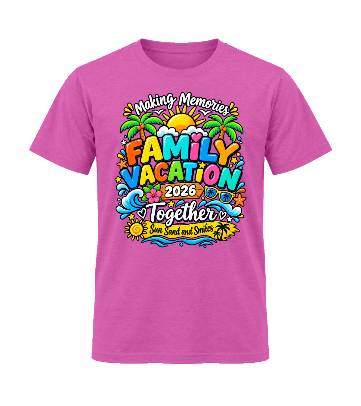 front preview of Making Memories Family Vacation on Heather Berry T-shirt