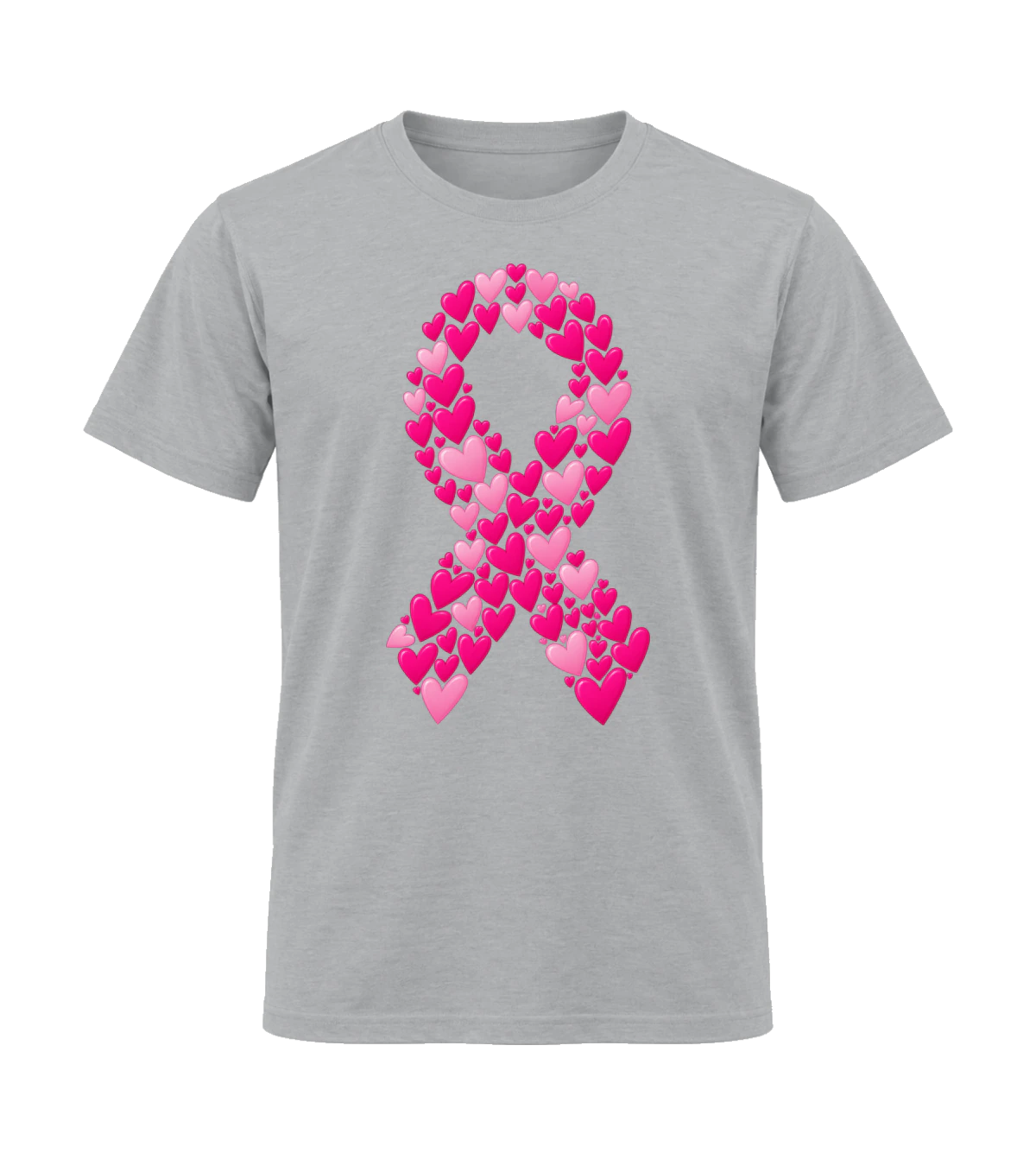 front preview of Breast Cancer Flag and Ribbon on Sport Gray T-shirt
