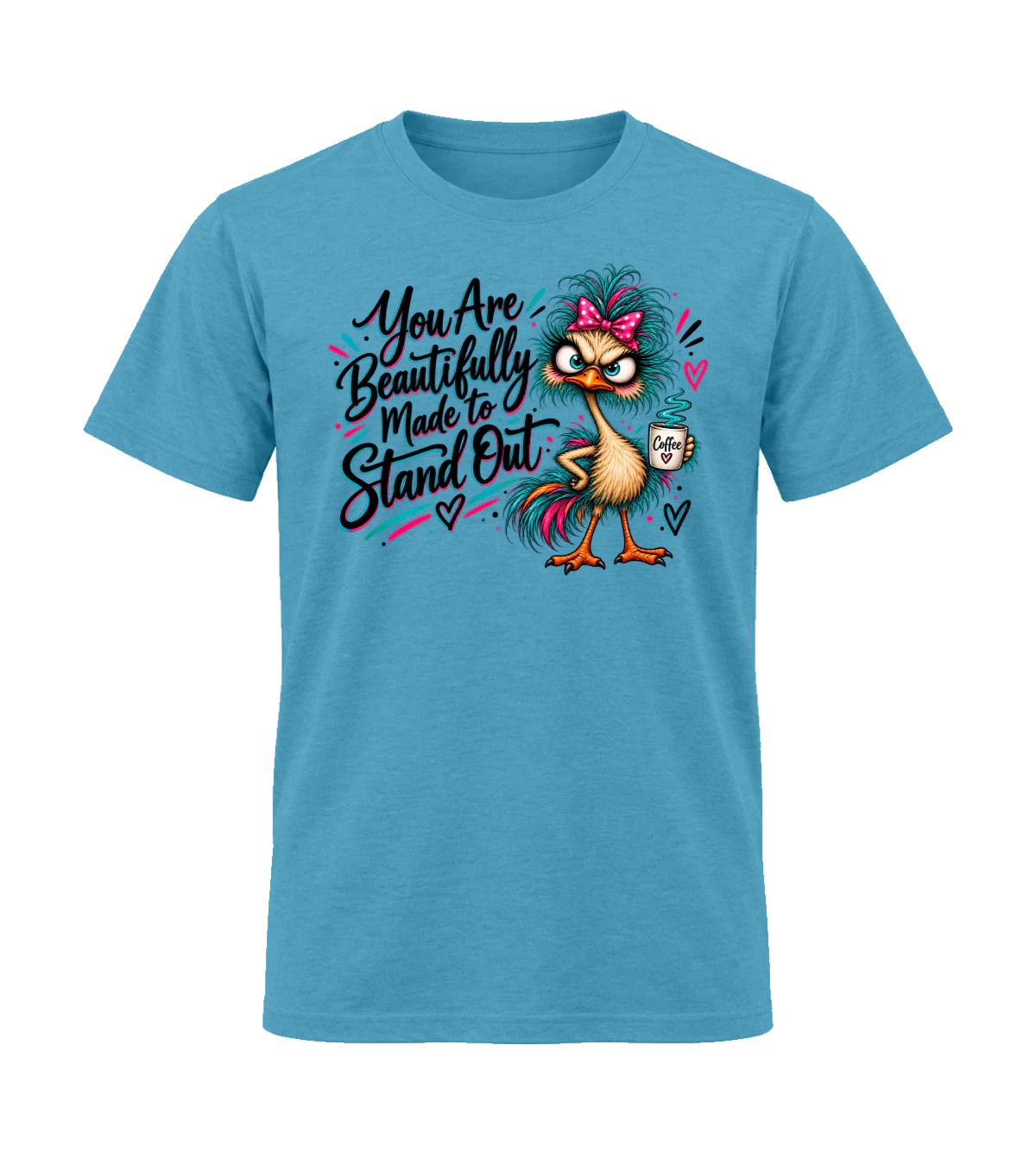 front preview of You Are Beautifully Made To Stand Out on Heather Sapphire T-shirt