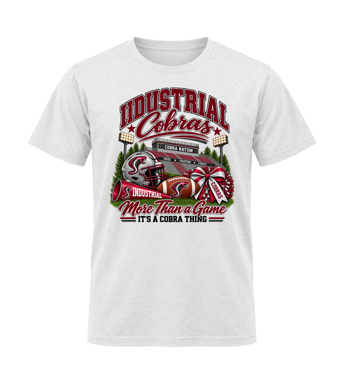 front preview of Industrial Cobras More Than A Game on White T-shirt