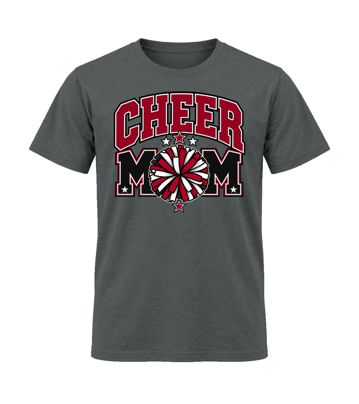 front preview of Cheer Mom on Charcoal T-shirt