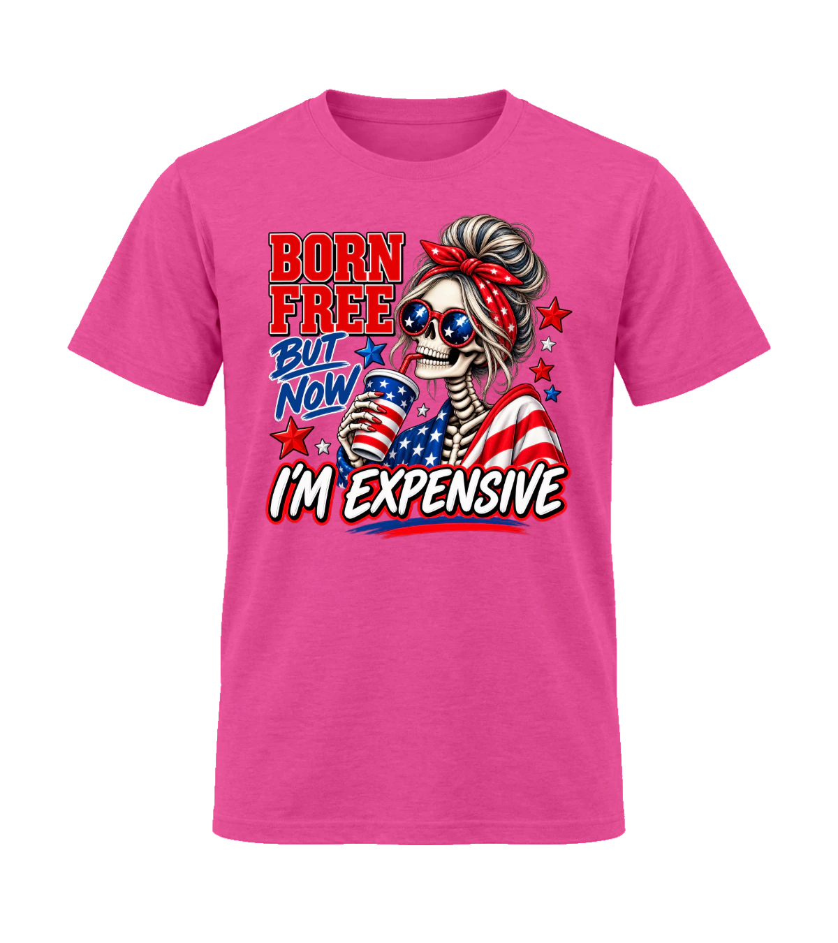 front preview of Born Free But Now I'm Expensive on Heliconia T-shirt