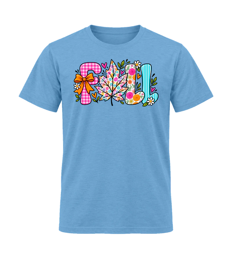 front view of Fall on Carolina Blue Gildan 64000 Softstyle Shirt