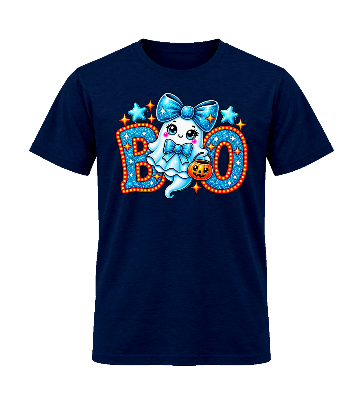 front preview of Boo on Navy T-shirt
