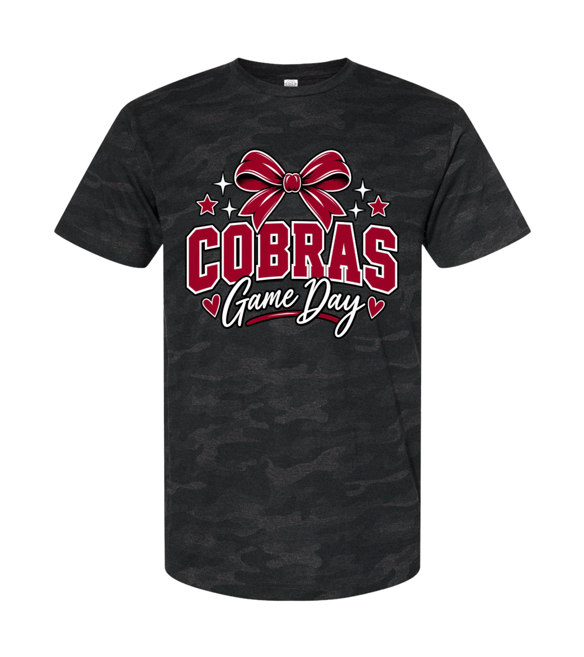 front preview of Cobras Game Day on Storm Camo LAT fine jersey T-shirt