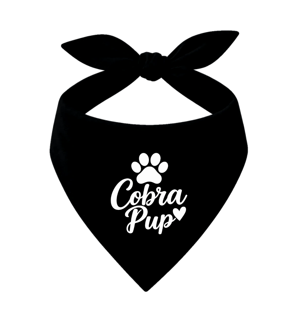 front preview of Cobra Pup Bandana on Black Dog bandana