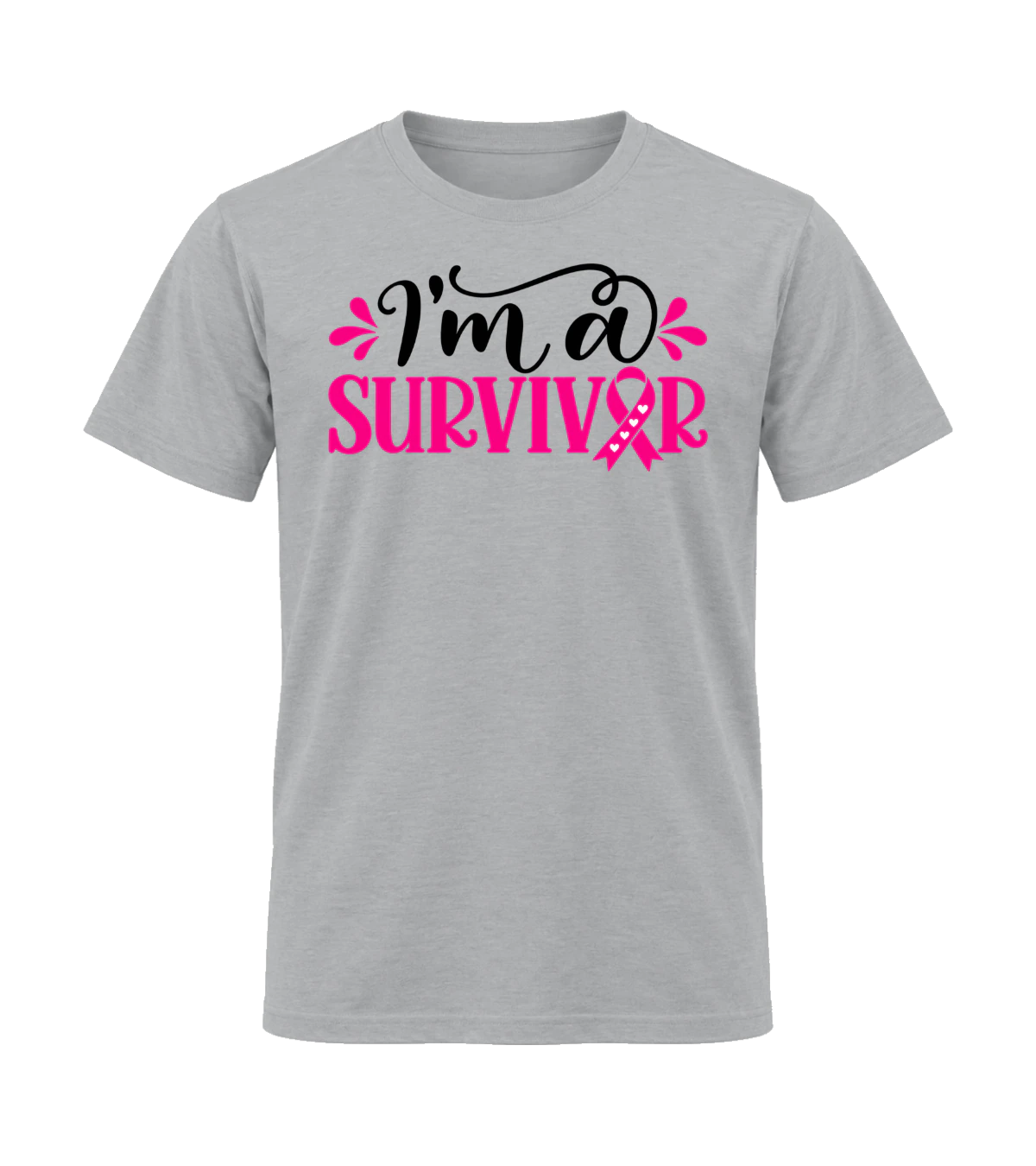 front preview of I'm A Survivor on Sport Gray T-shirt